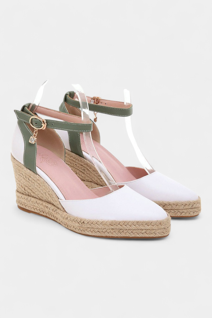 Sandales à Talons Dominga Style Espadrille avec Lanières en Jute à la Cheville