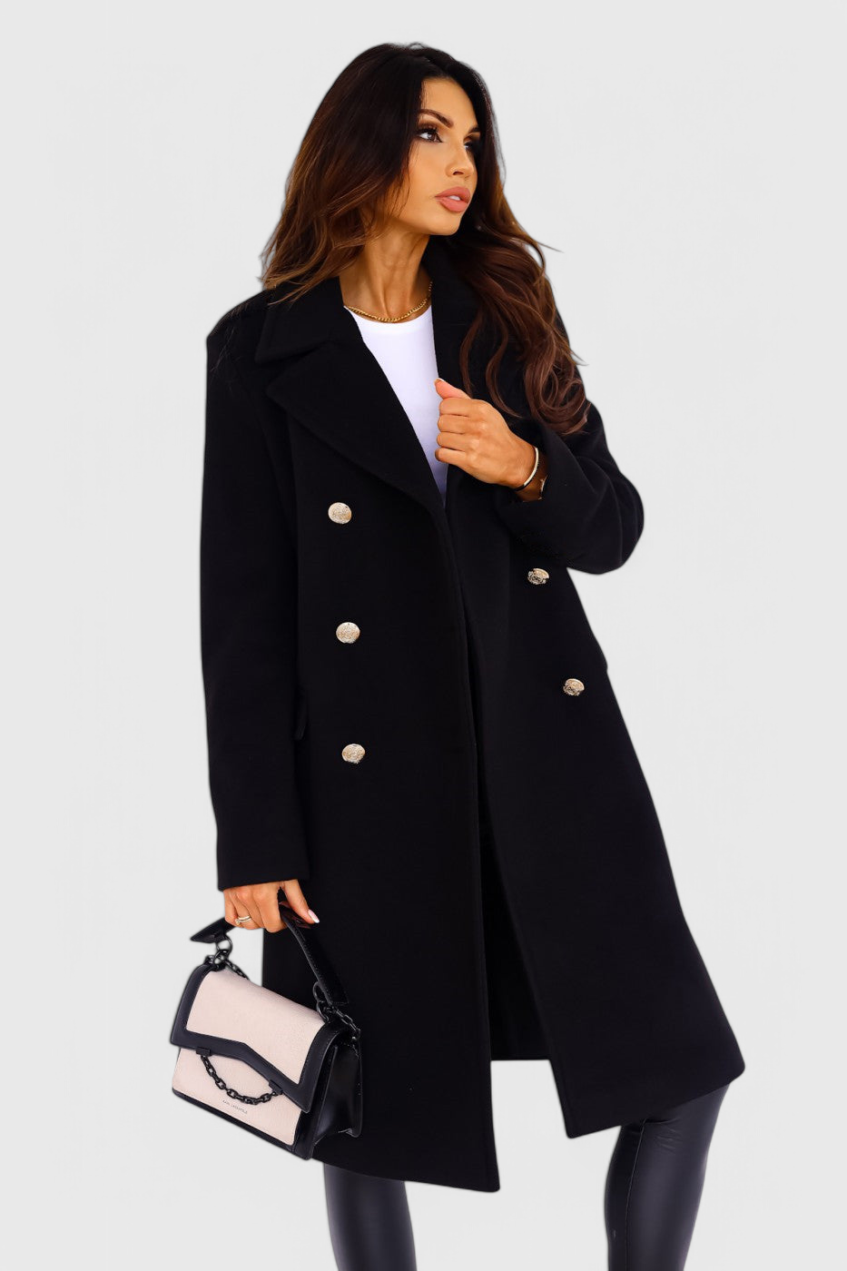 Yara Manteau en Laine Classique avec Silhouette Structurée