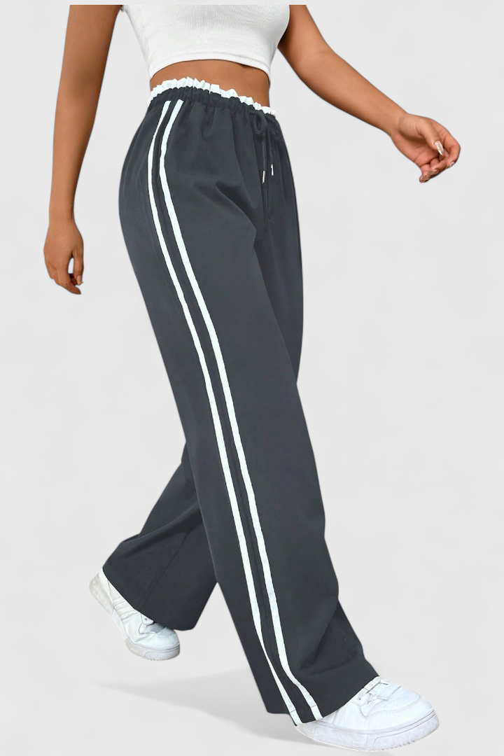 Pantalon de Sport Alanys à Jambes Larges avec Détail Latéral