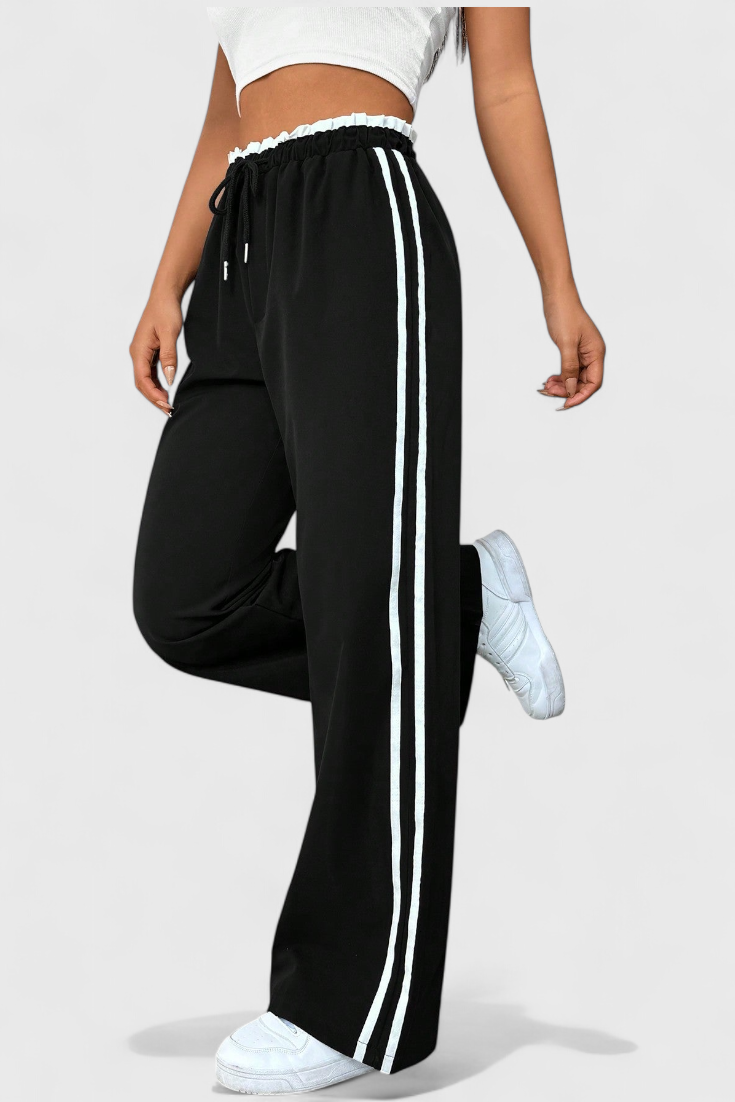 Pantalon de Sport Alanys à Jambes Larges avec Détail Latéral