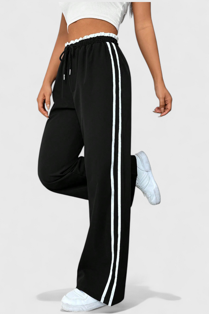 Pantalon de Sport Alanys à Jambes Larges avec Détail Latéral