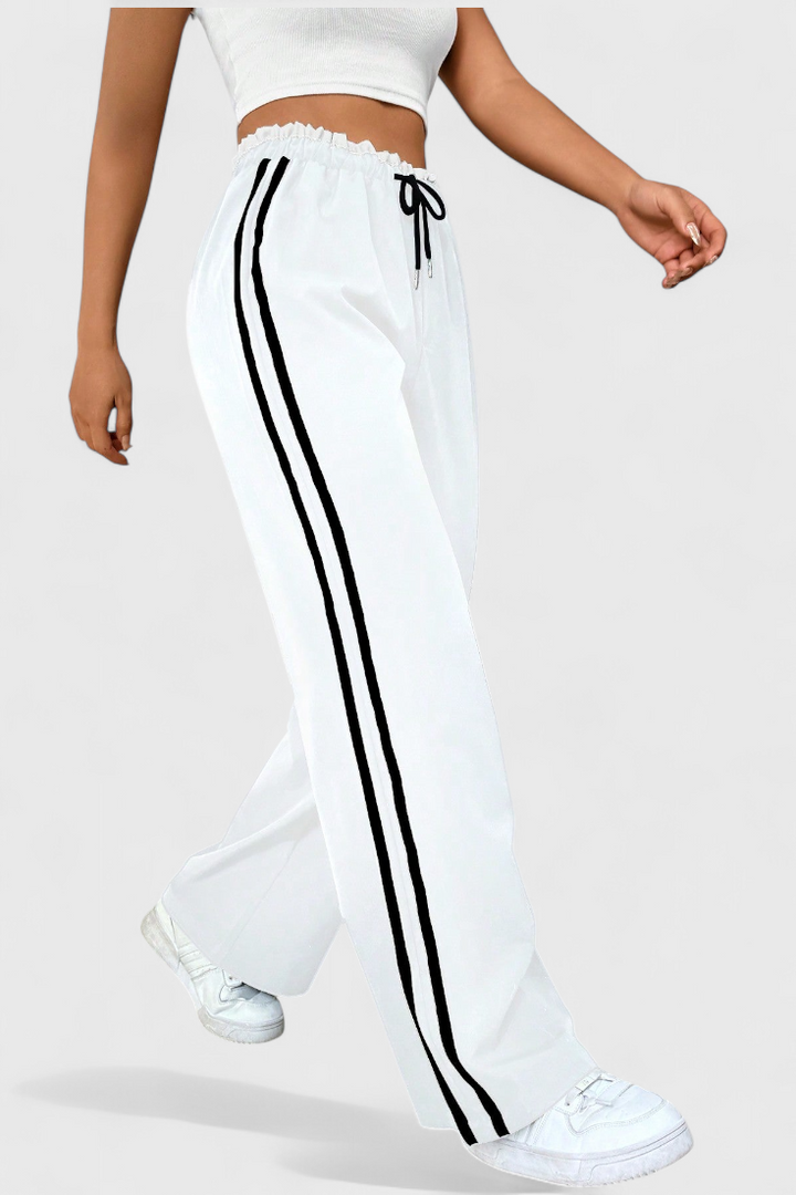Pantalon de Sport Alanys à Jambes Larges avec Détail Latéral