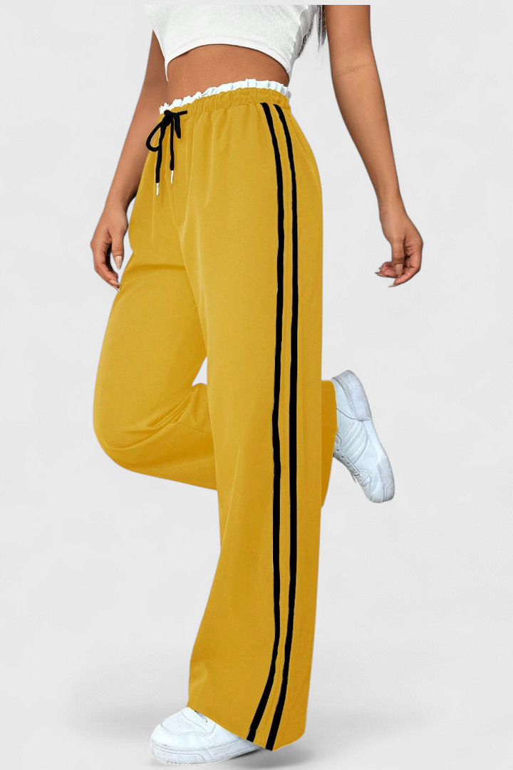 Pantalon de Sport Alanys à Jambes Larges avec Détail Latéral