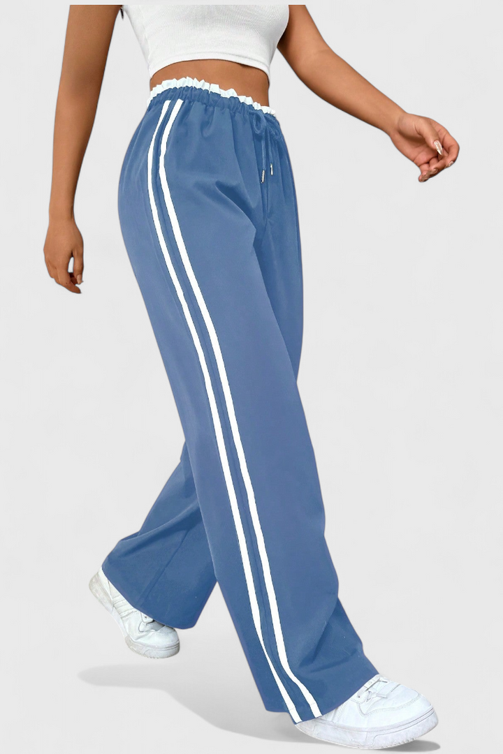 Pantalon de Sport Alanys à Jambes Larges avec Détail Latéral