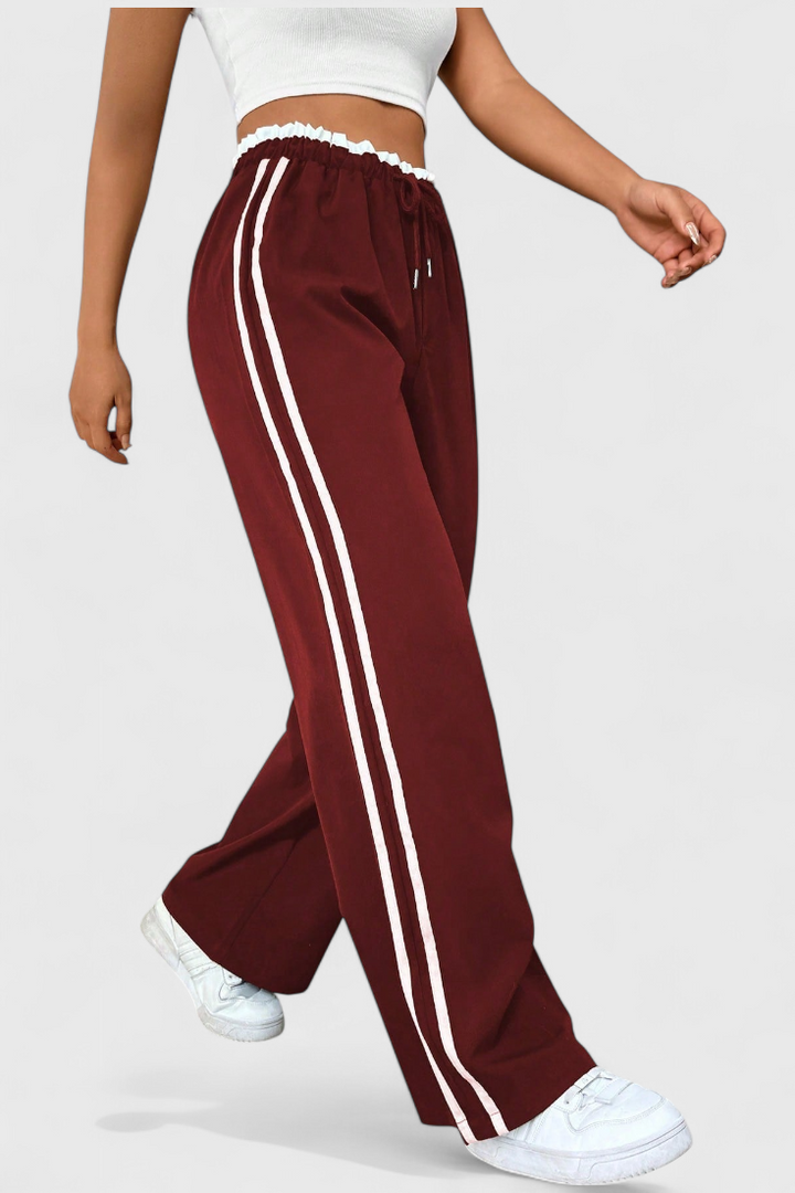 Pantalon de Sport Alanys à Jambes Larges avec Détail Latéral