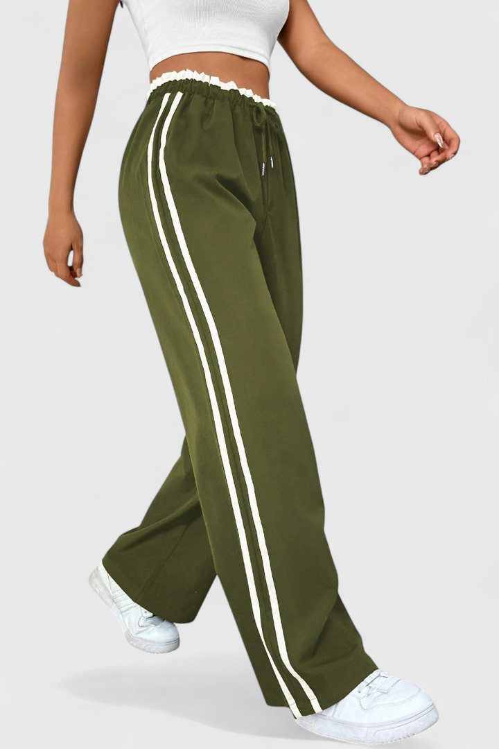 Pantalon de Sport Alanys à Jambes Larges avec Détail Latéral
