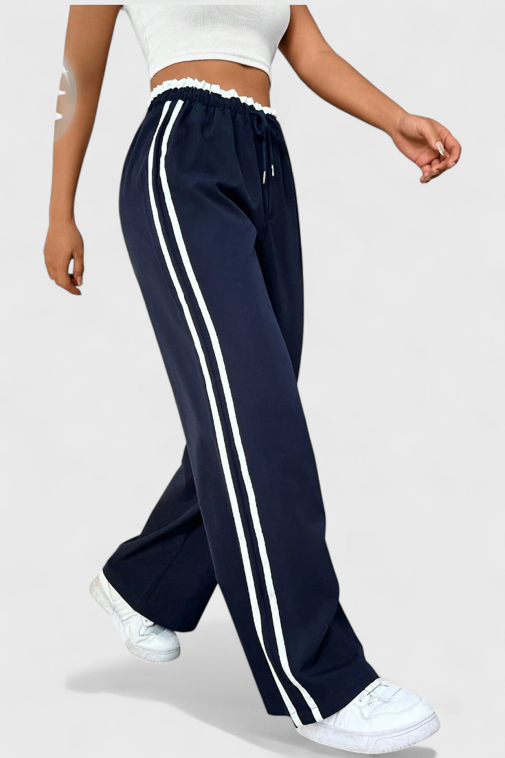 Pantalon de Sport Alanys à Jambes Larges avec Détail Latéral