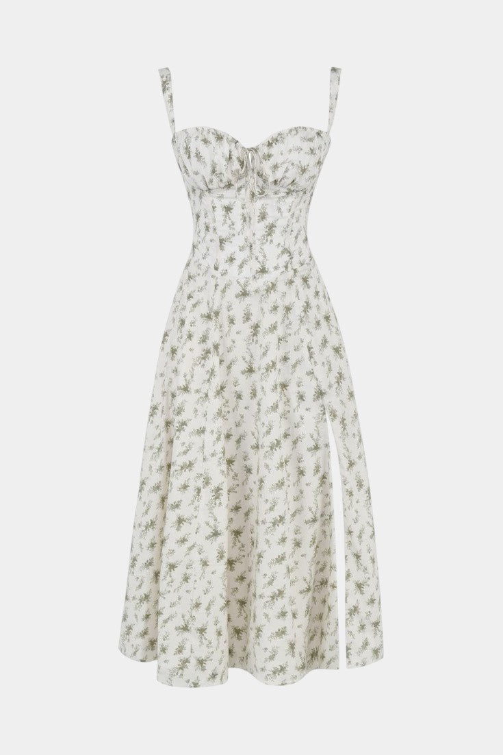 Flora Robe Midi A-Ligne avec Corset