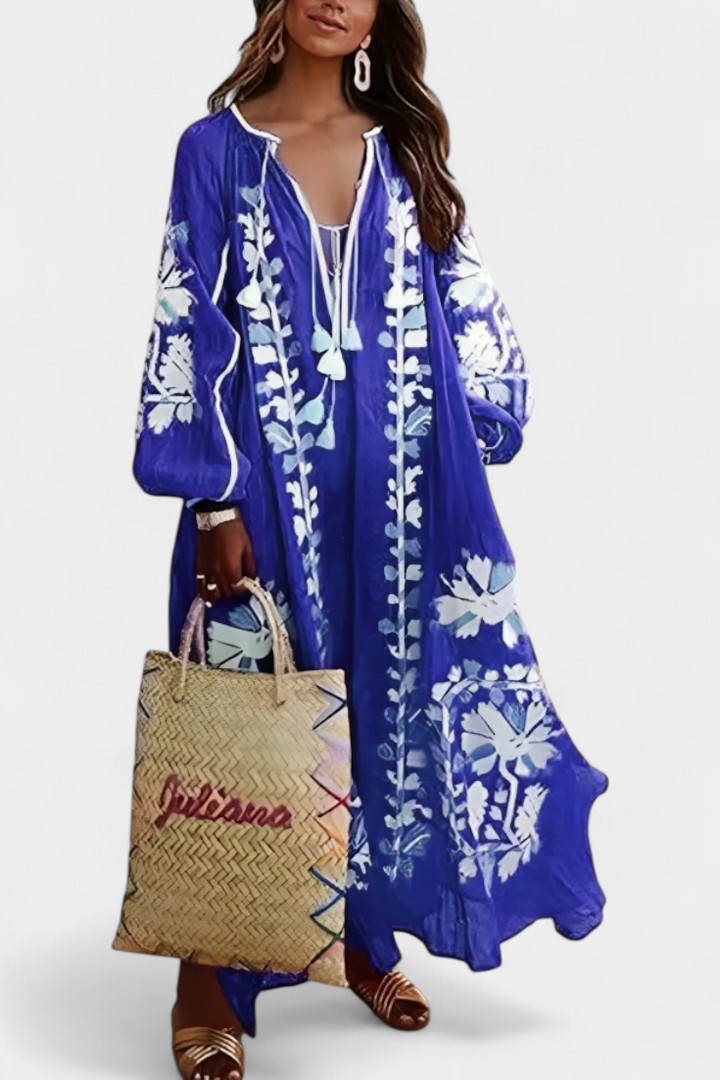 Robe Florale Alessia à Manches Longues et Style Bohème