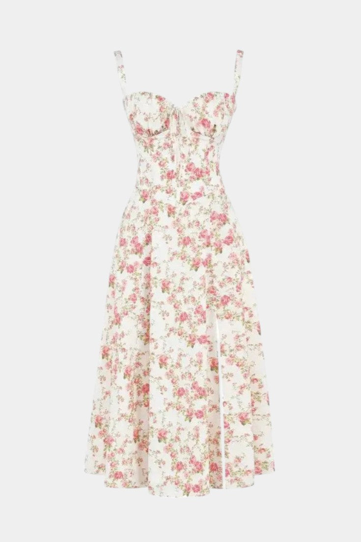 Flora Robe Midi A-Line avec Corset