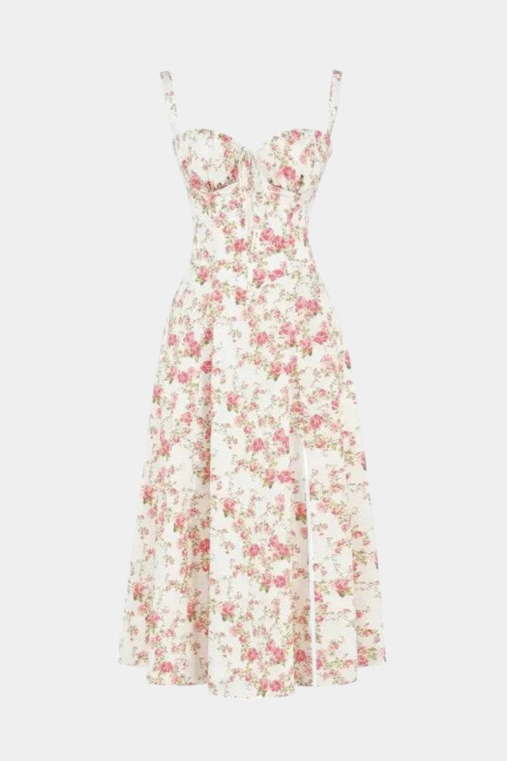 Flora Robe Midi A-Ligne avec Corset