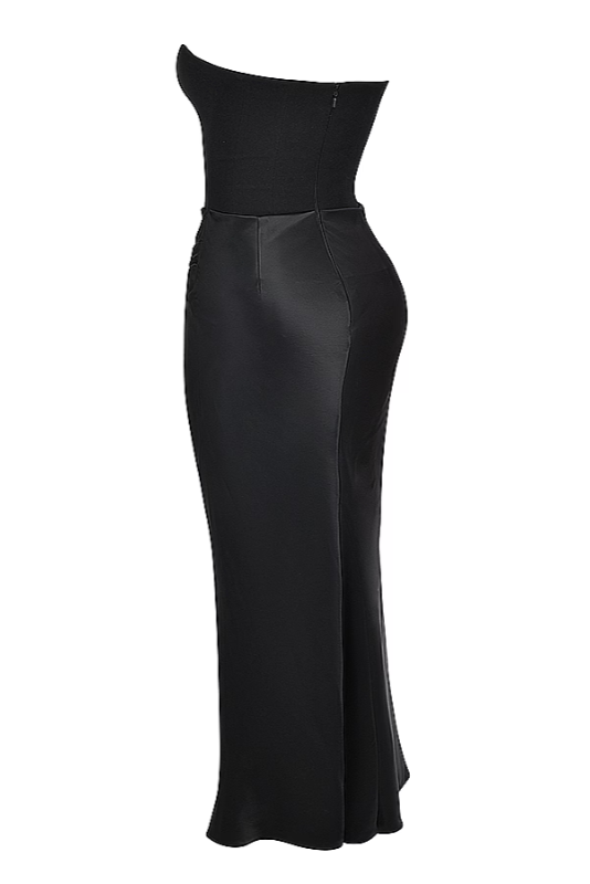 Robe Maxi Drapée Emily avec Corset Sans Bretelles
