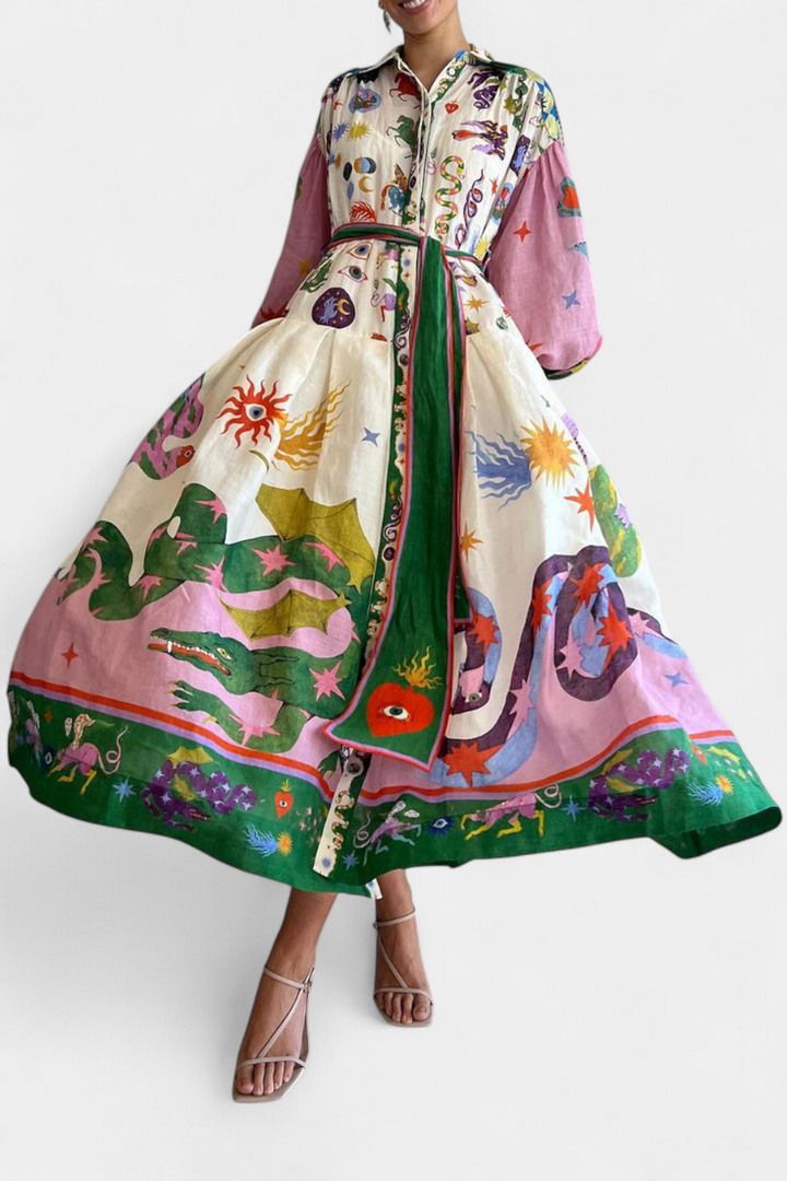 Robe Midi Élégante Natasha Fit-and-Flare