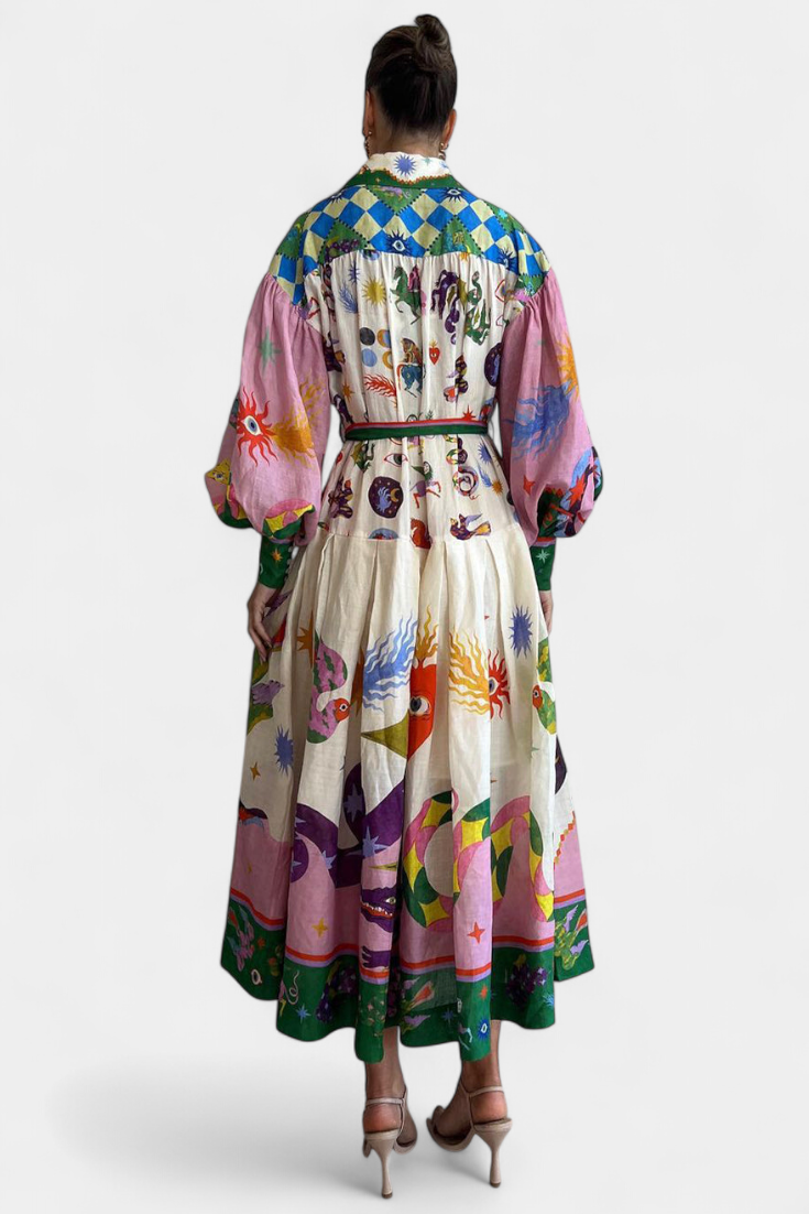 Robe Midi Élégante Natasha Fit-and-Flare