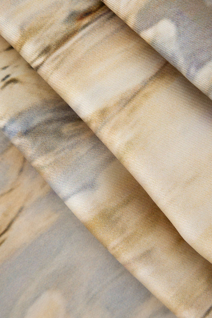 Inna Pantalons Droits Taille Haute avec Imprimé Marbre