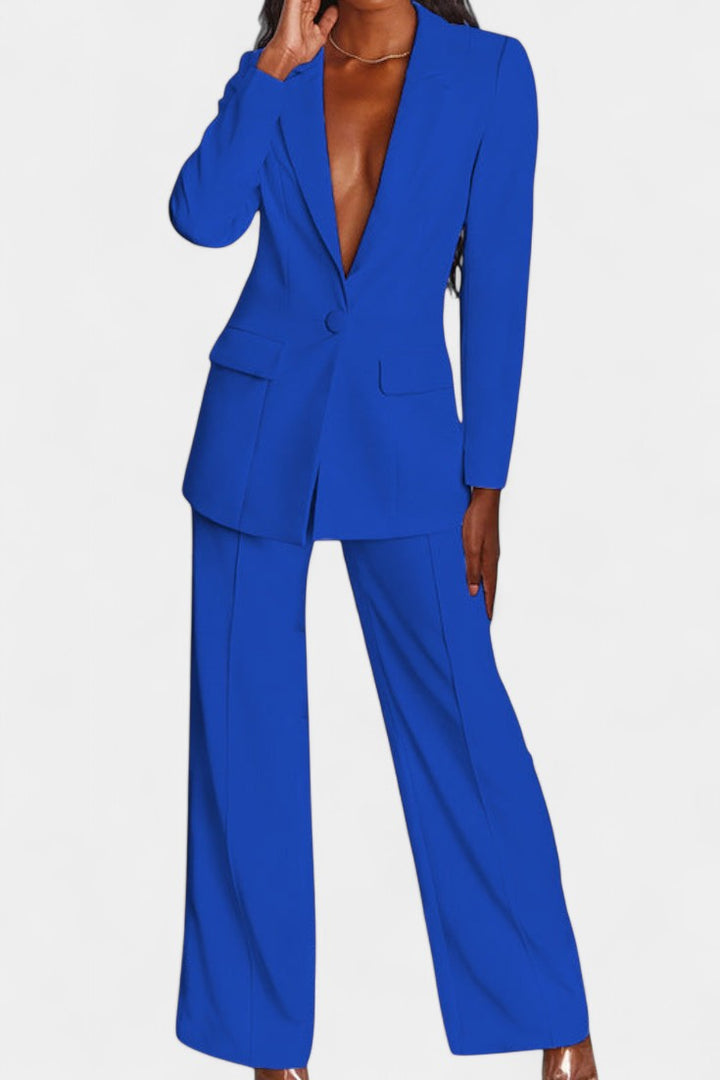 Marnie Ensemble Blazer Sur Mesure et Pantalons à Jambe Large