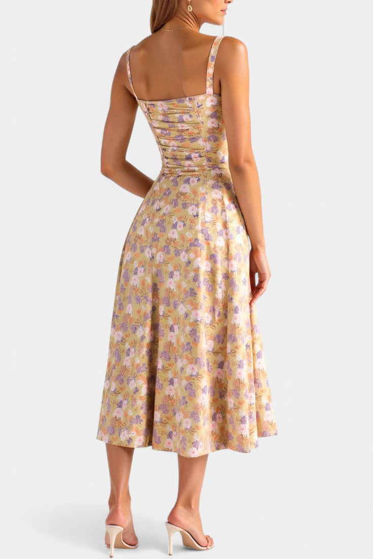 Flora Robe Midi A-Ligne avec Corset