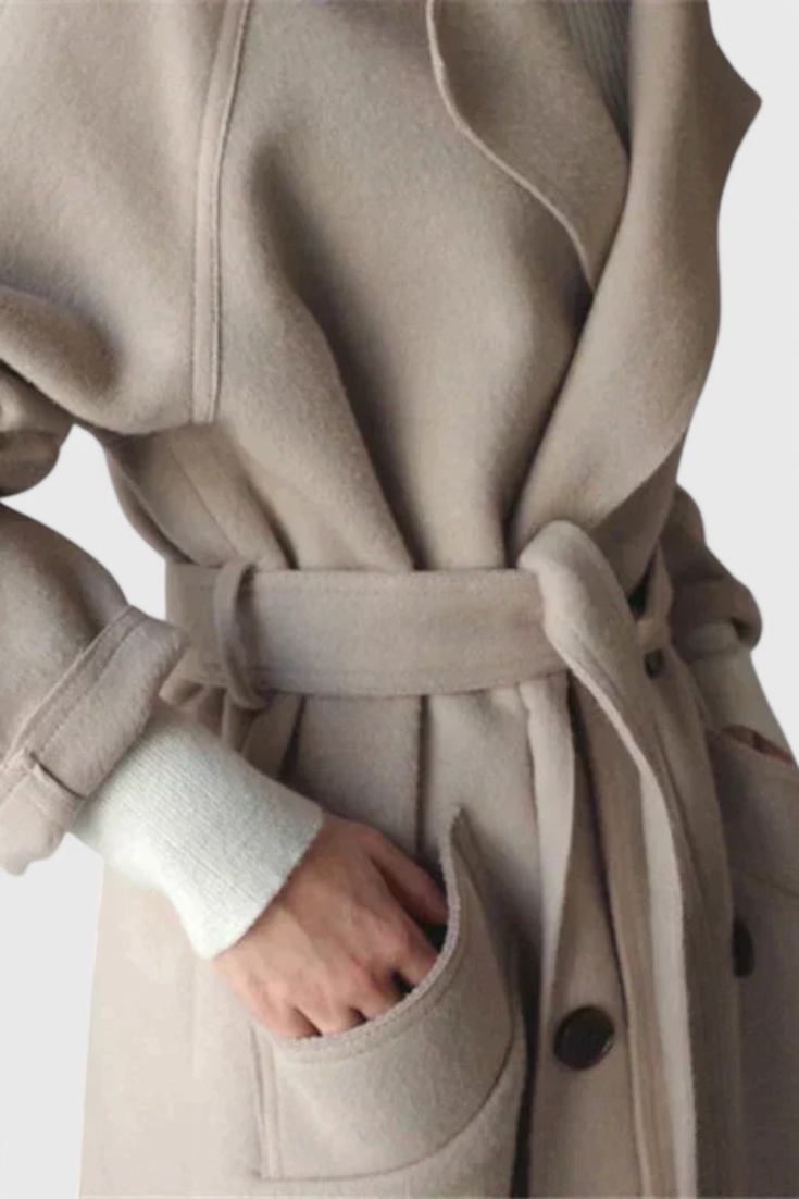 Manteau Long en Mélange de Laine Clara Timeless