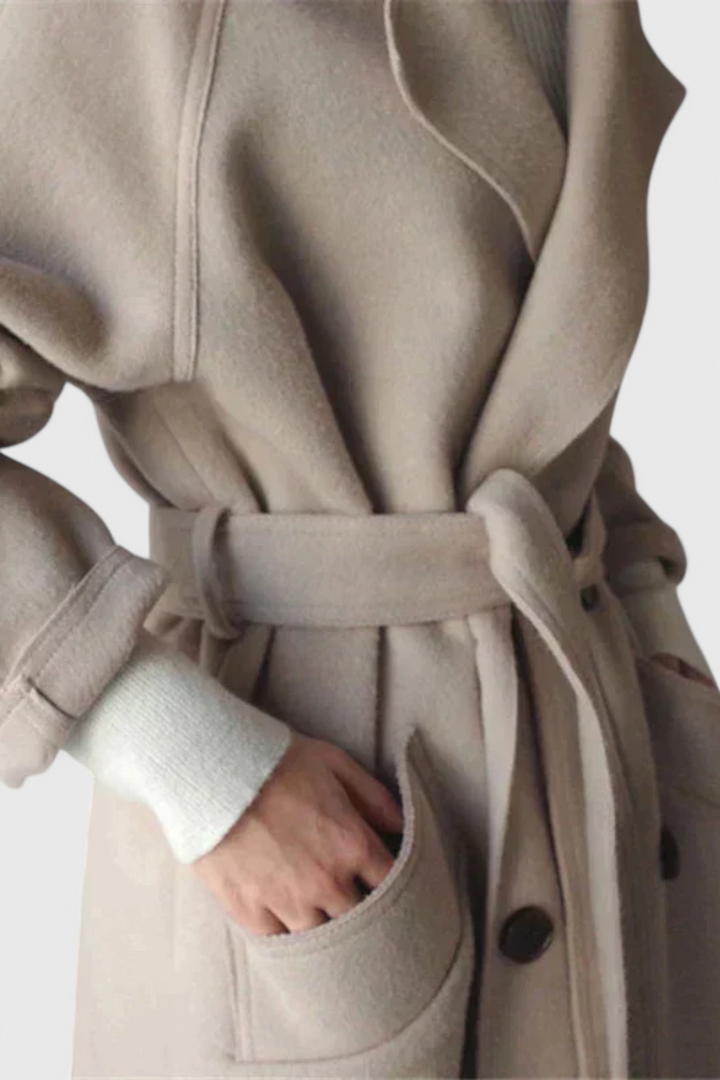 Manteau Long en Mélange de Laine Clara Timeless