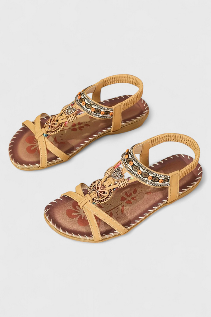 Sandales bohémiennes plates Lera