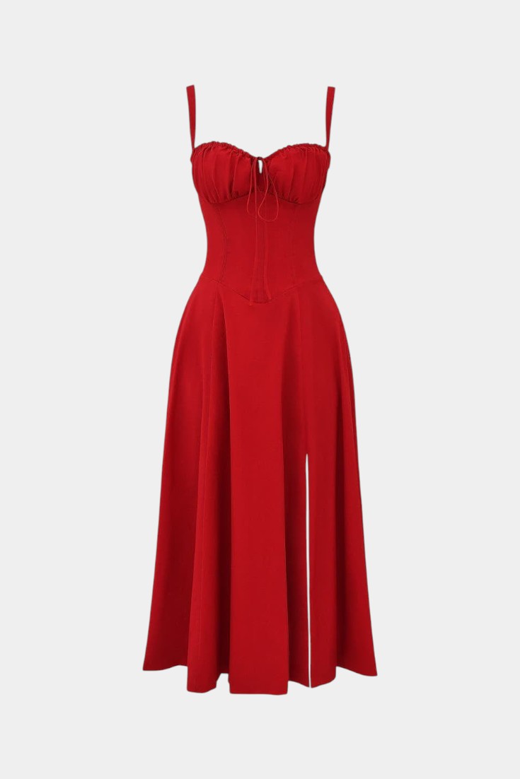 Flora Robe Midi A-Line avec Corset