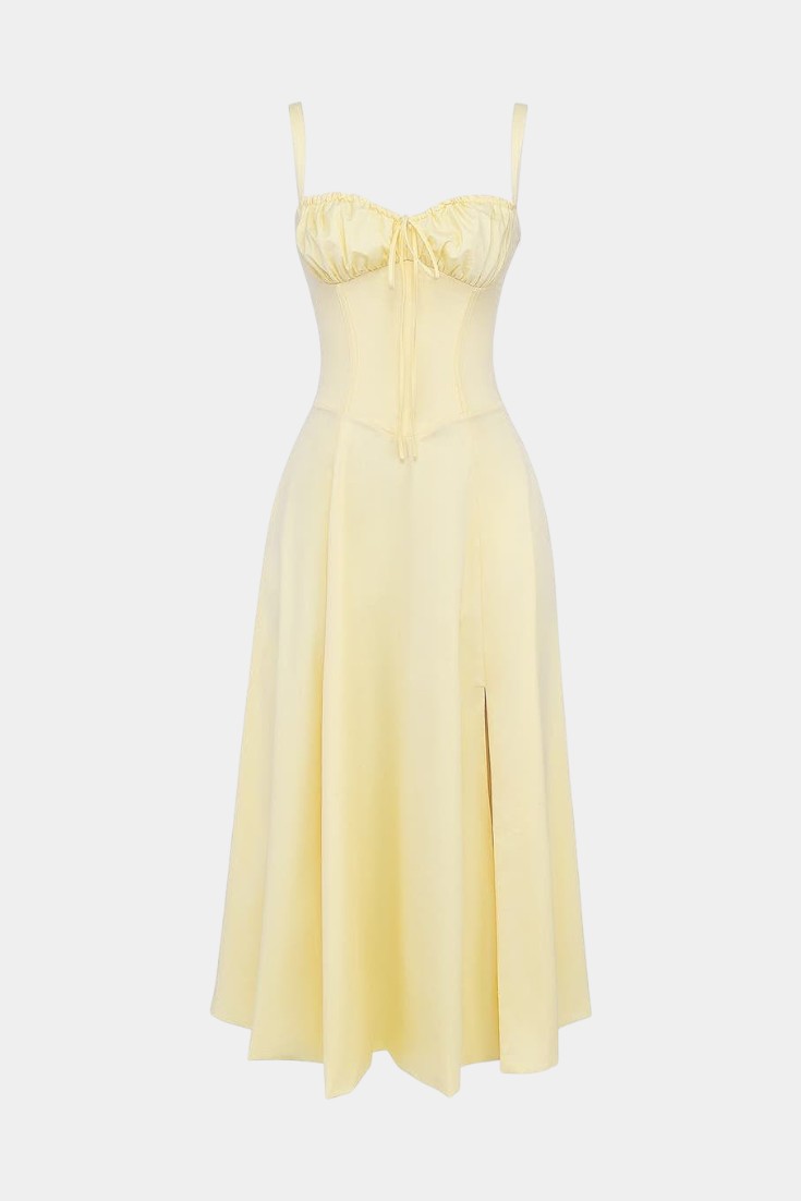 Flora Robe Midi A-Ligne avec Corset