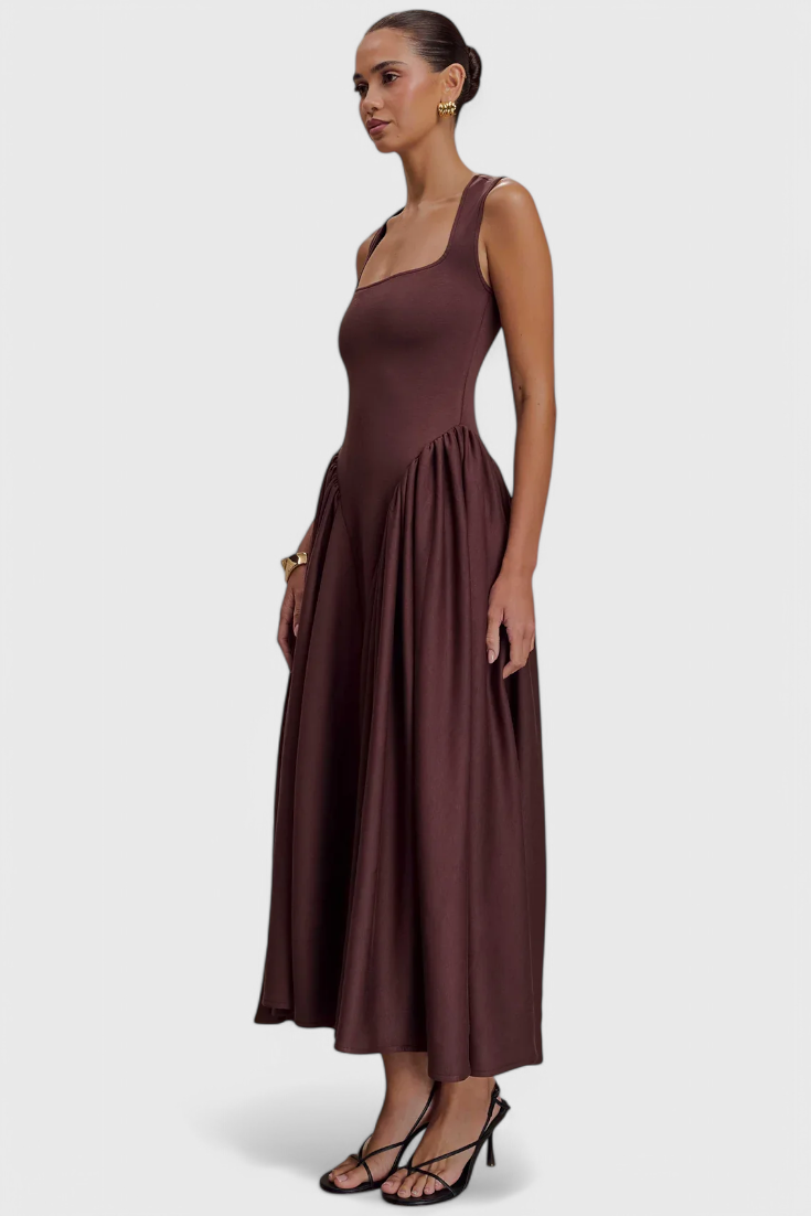 Robe Midi Verona avec Décolleté Carré