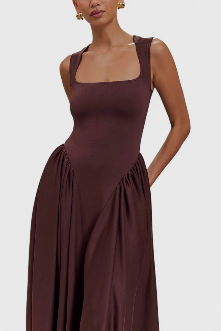 Robe Midi Verona avec Décolleté Carré