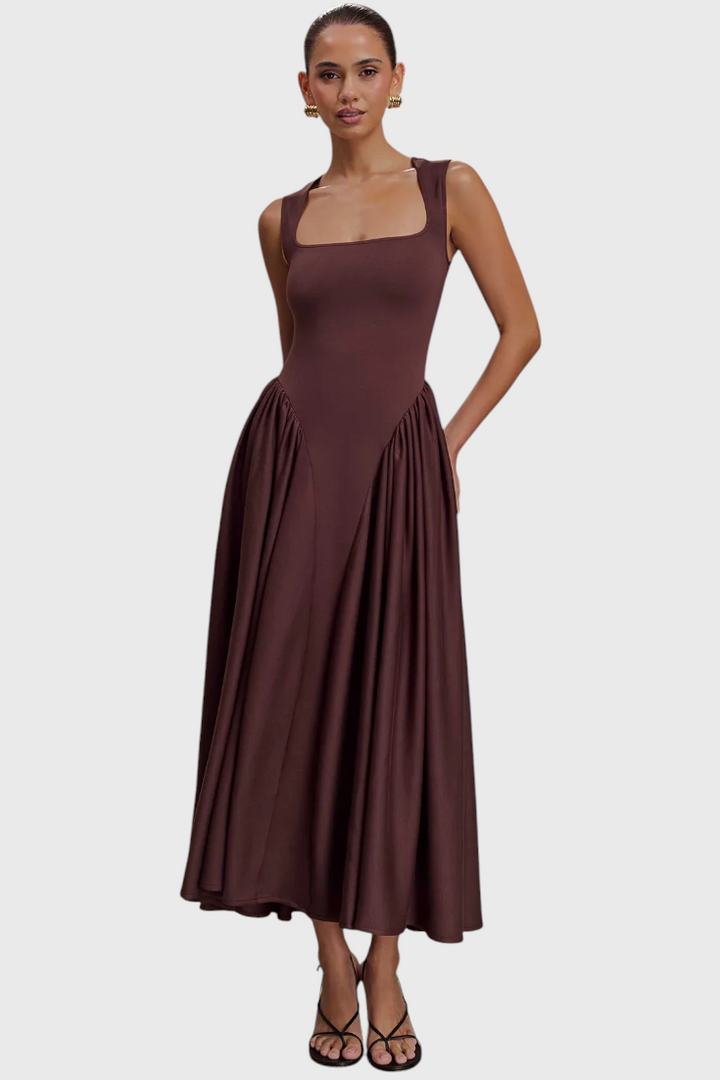 Robe Midi Verona avec Décolleté Carré