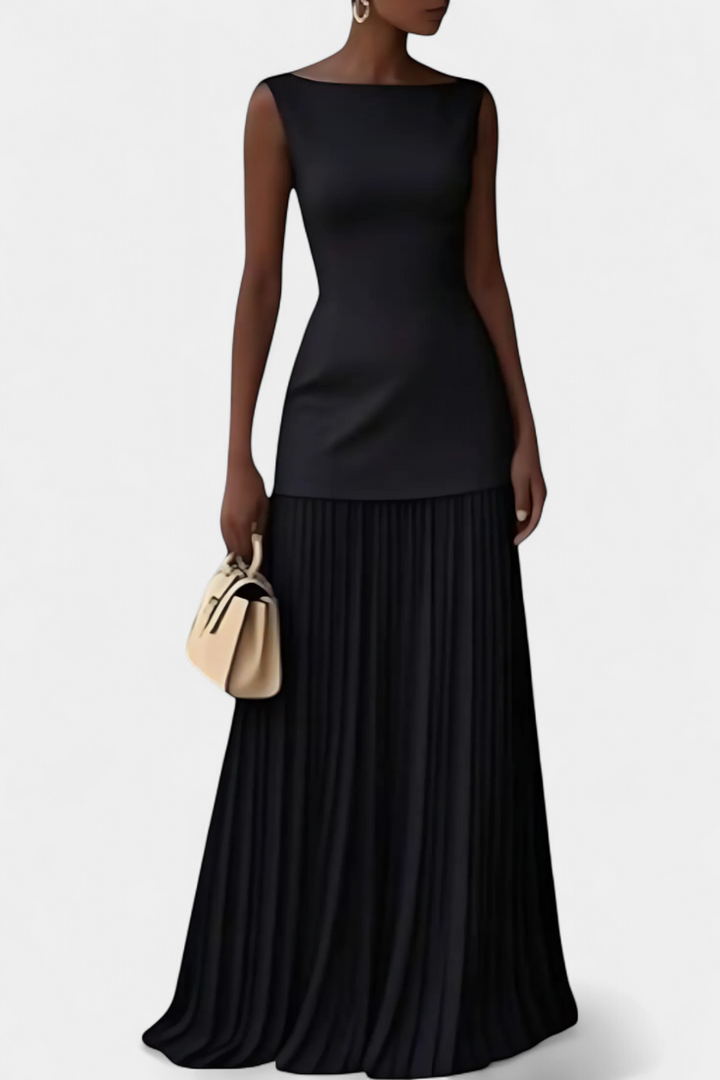 Silvana Robe de Soirée Maxi en Georgette avec Plis
