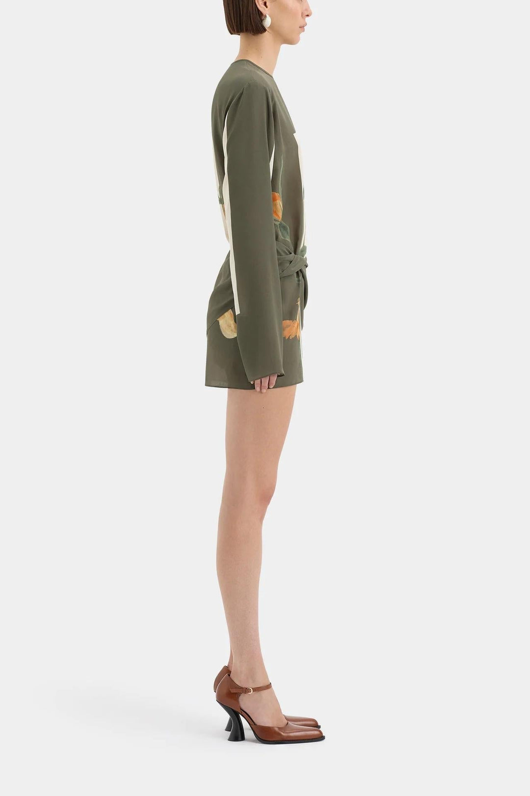 Robe Joaquina Fleurie avec Détail Torsadé et Dos Nu