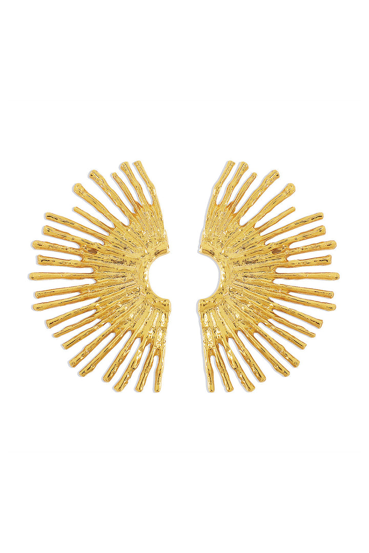 Boucles d'oreilles en métal avec bord ondulé