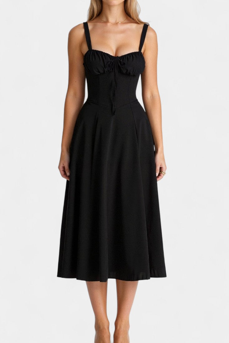 Flora Robe Midi A-Line avec Corset