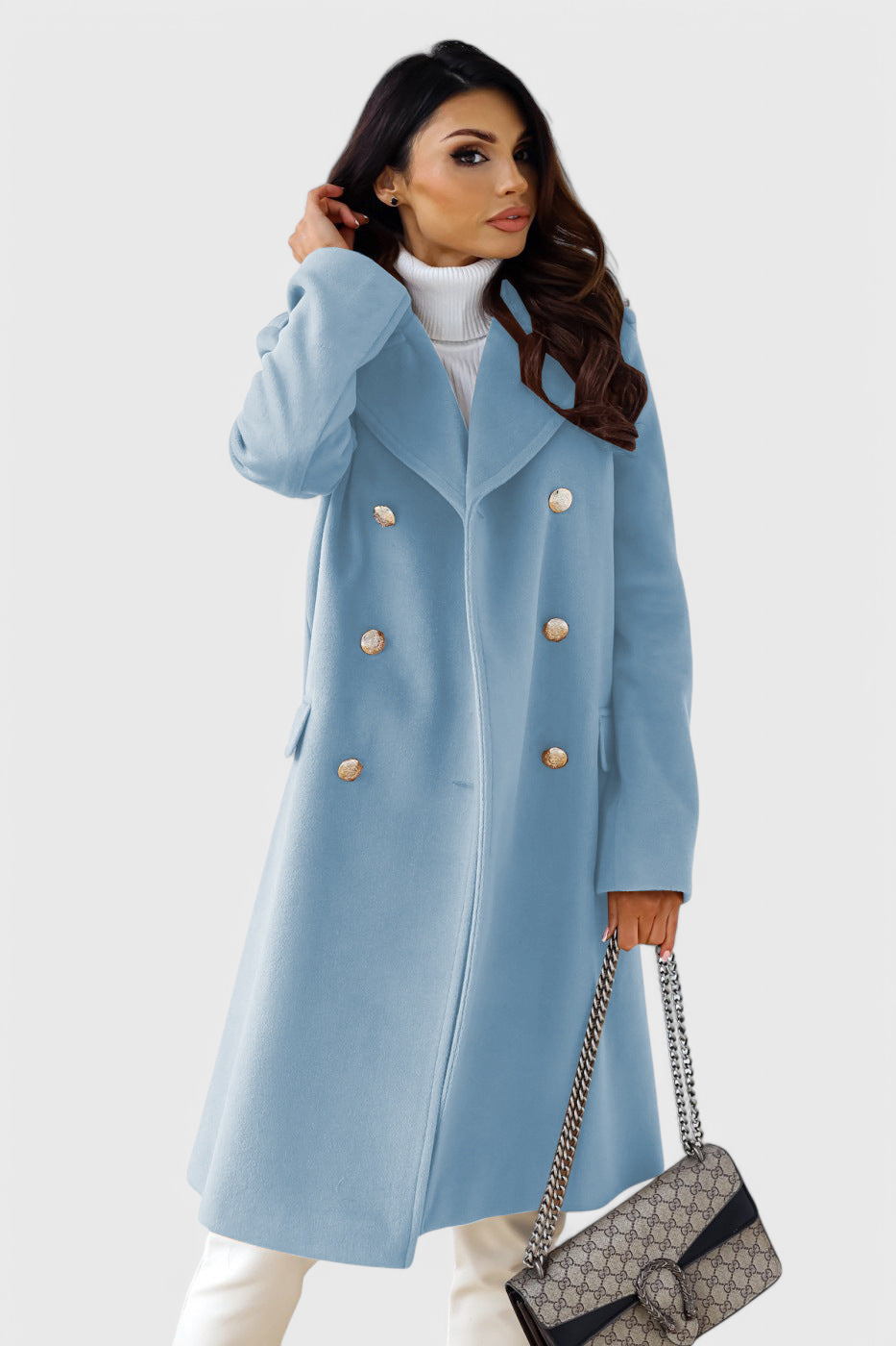 Yara Manteau en Laine Classique avec Silhouette Structurée