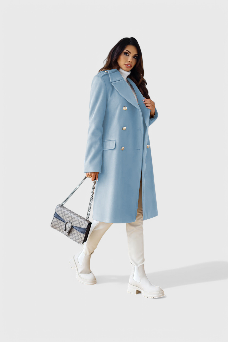 Yara Manteau en Laine Classique avec Silhouette Structurée