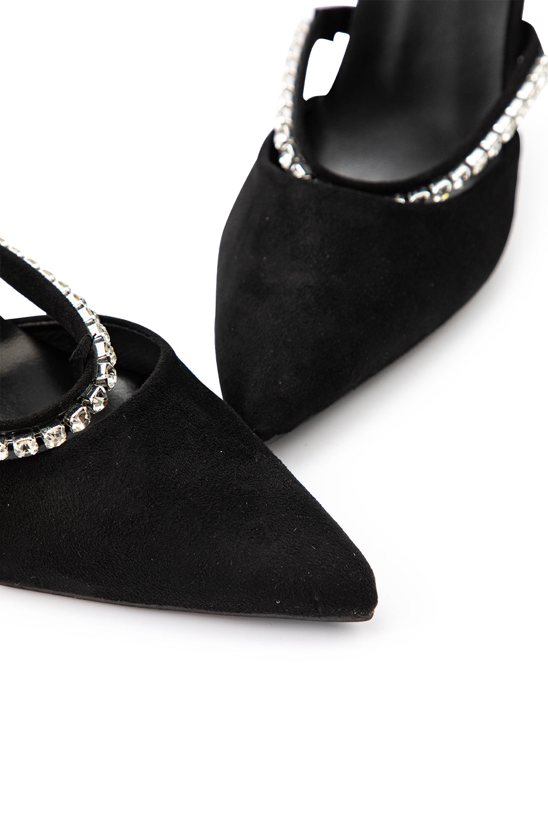 Sandales à talons hauts avec bout pointu ornées de strass