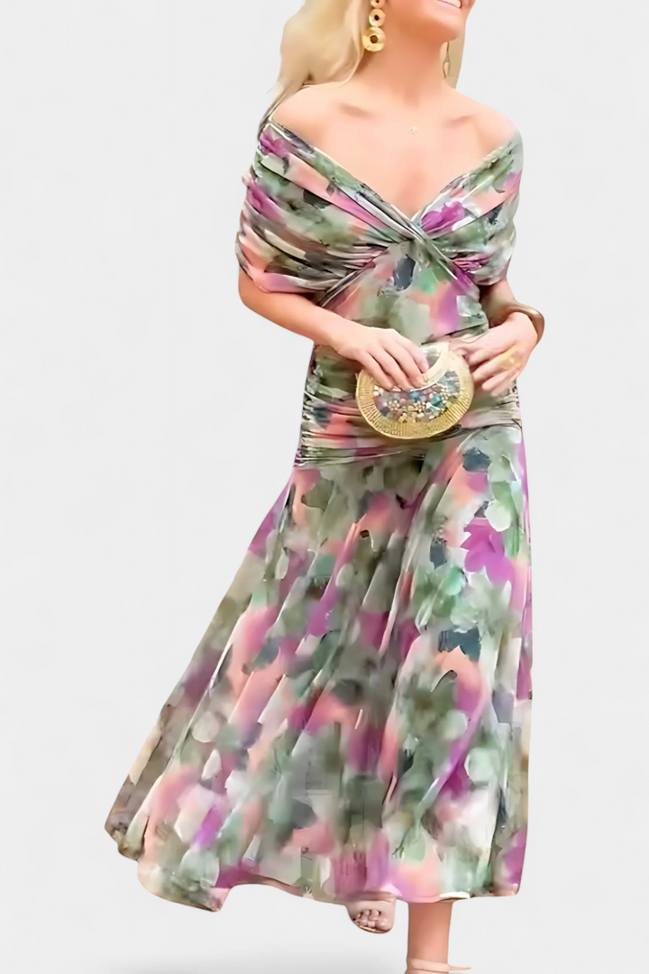 Alondra Robe Longue avec Imprimé Floral Fantaisie et Décolleté en V