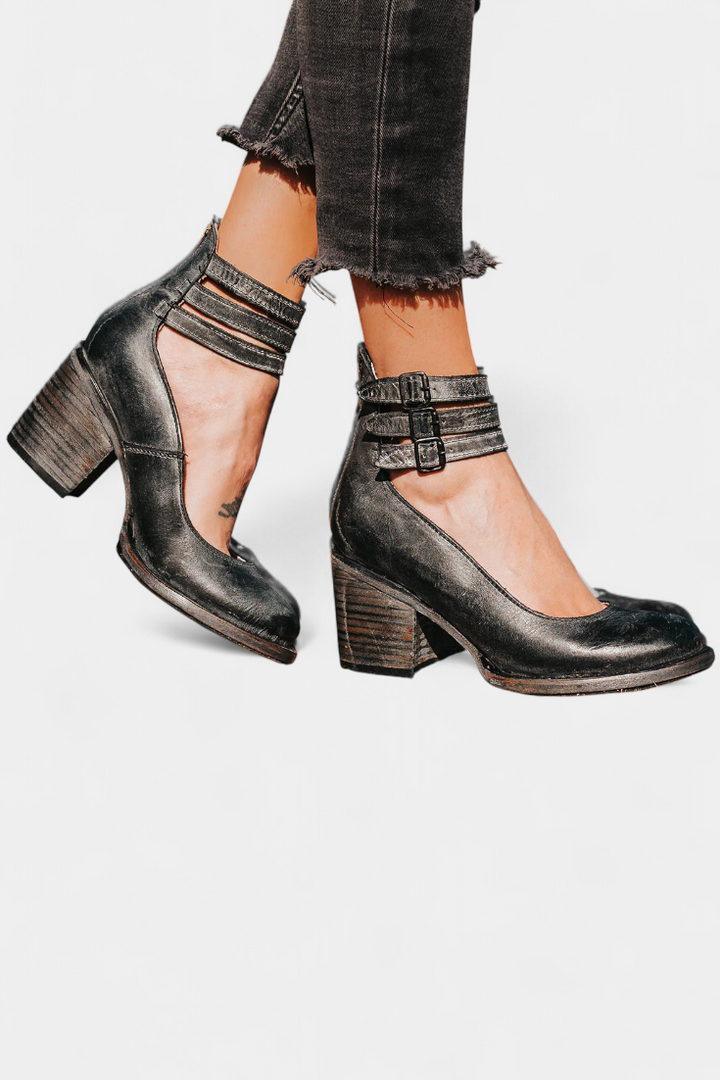 Penka Talons à Bloc Modernes en Éco-Cuir et Silhouette Intemporelle