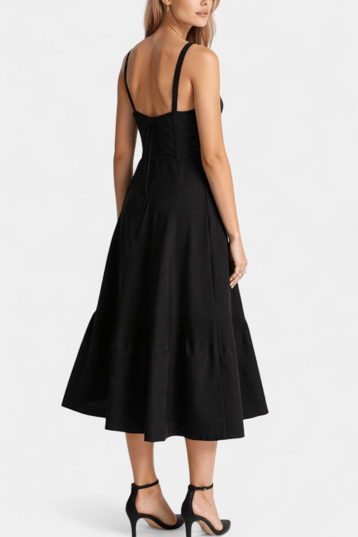 Flora Robe Midi A-Line avec Corset