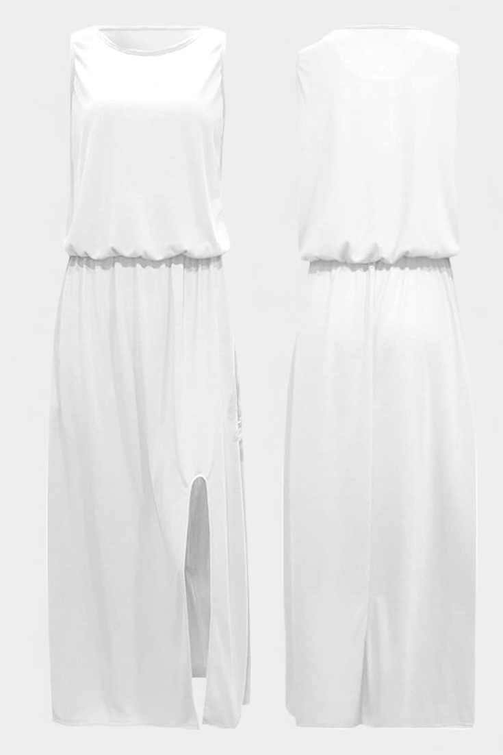 Robe Dianne Sans Manches avec Fente Latérale et Silhouette Ample