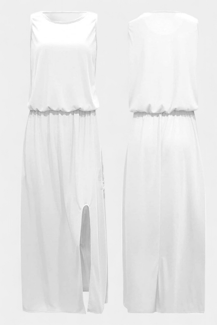 Robe Dianne Sans Manches avec Fente Latérale et Silhouette Ample