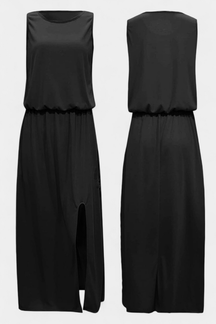 Robe Dianne Sans Manches avec Fente Latérale et Silhouette Ample