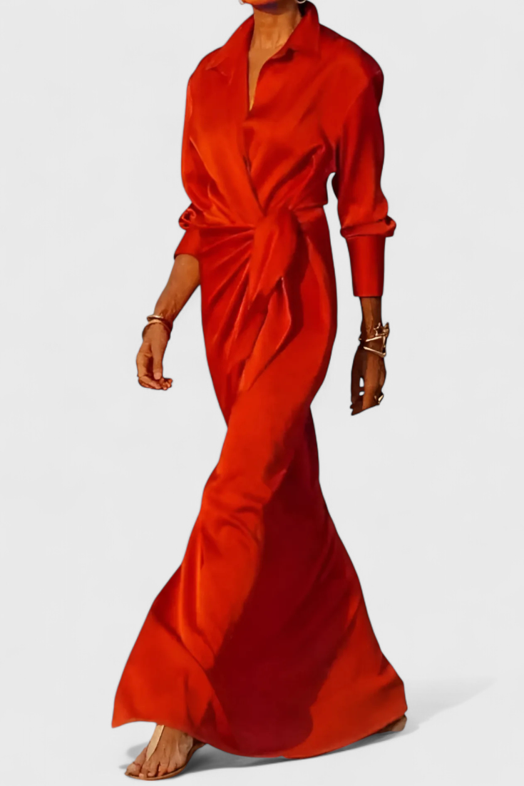 Robe de Soirée Longue Marbella avec Nœud