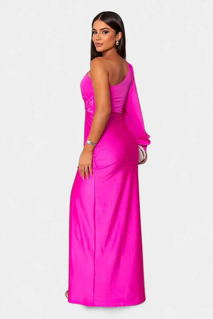 Robe Asymétrique Drapée Charlotte à Une Épaule
