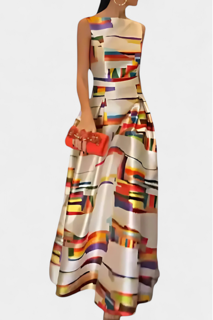Zara Robe à Dos Nu et Imprimé Artistique