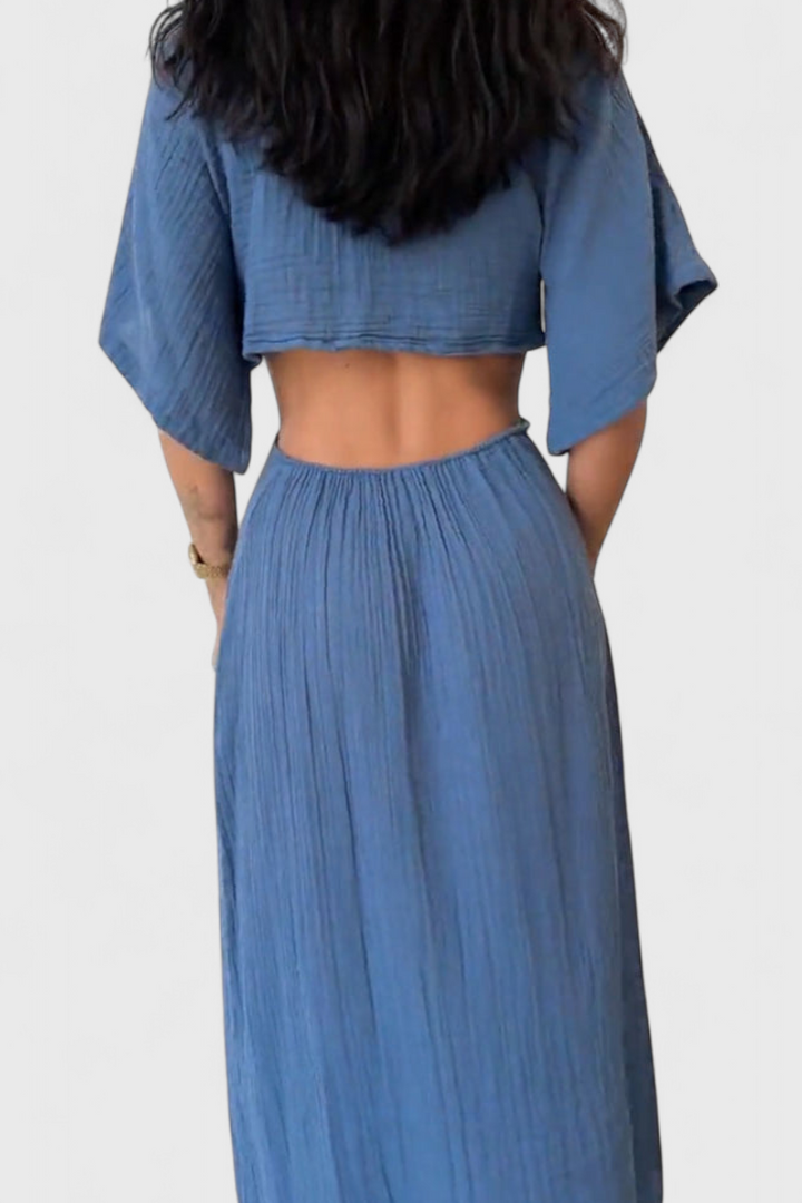 Robe Myra Fluide avec Nœud Frontal et Découpes