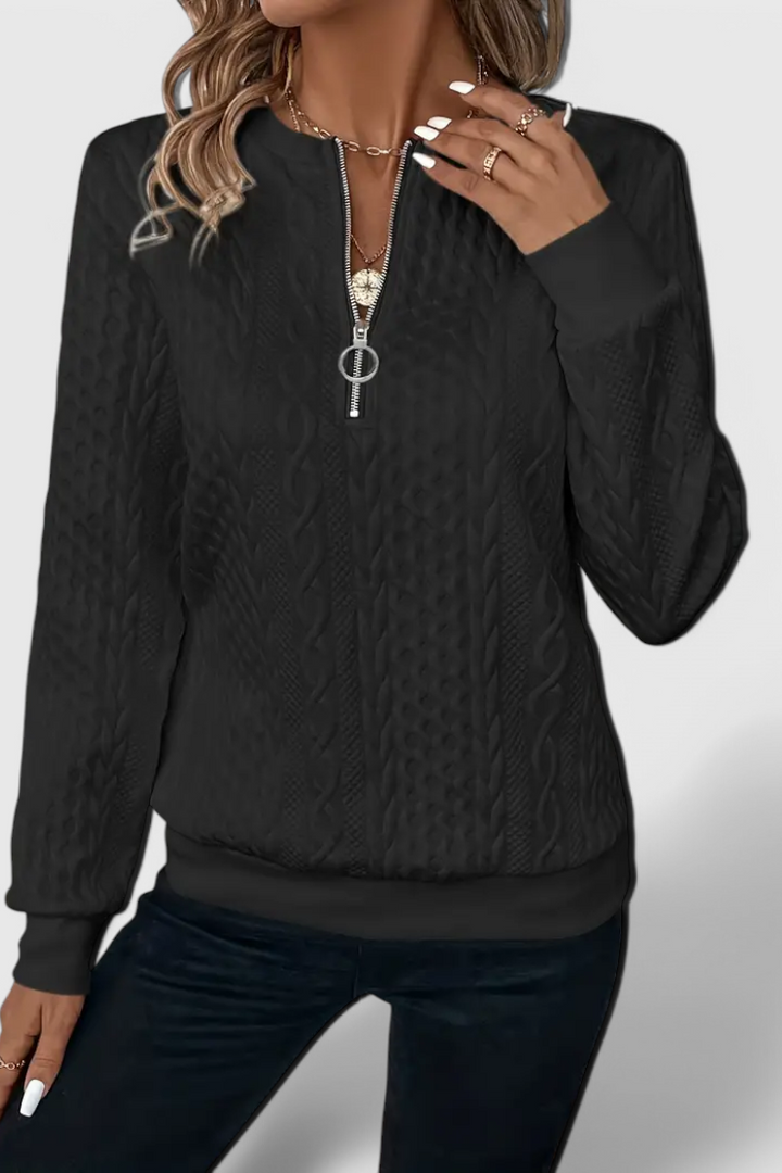 Pull Zoey en Maille avec Fermeture Éclair Douce