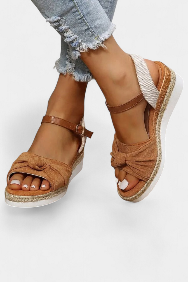 Sandales Loura en Toile avec Lien et Plateforme Décontractée