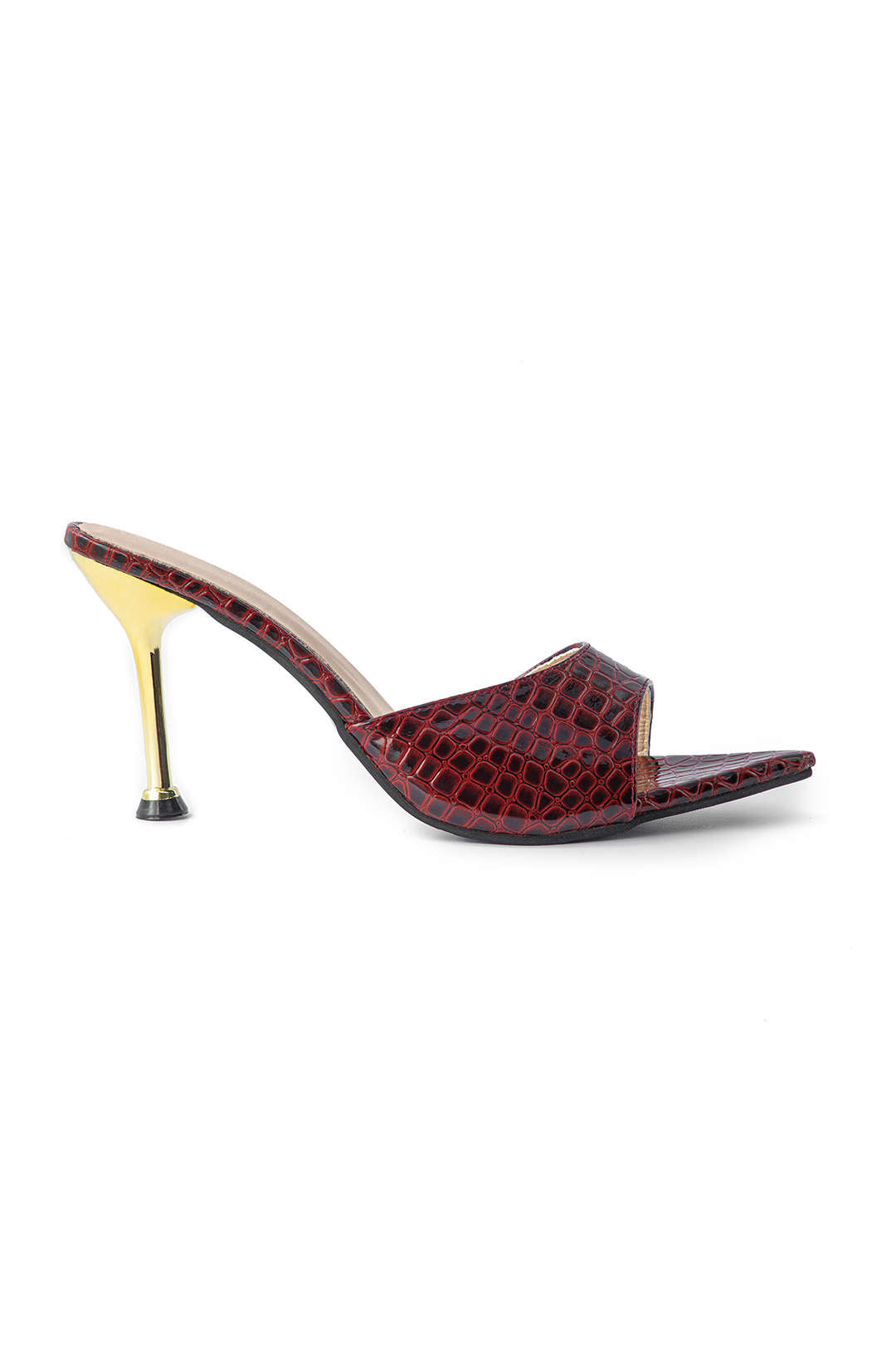 Sandales à talons hauts avec bout ouvert et sans bride à la cheville