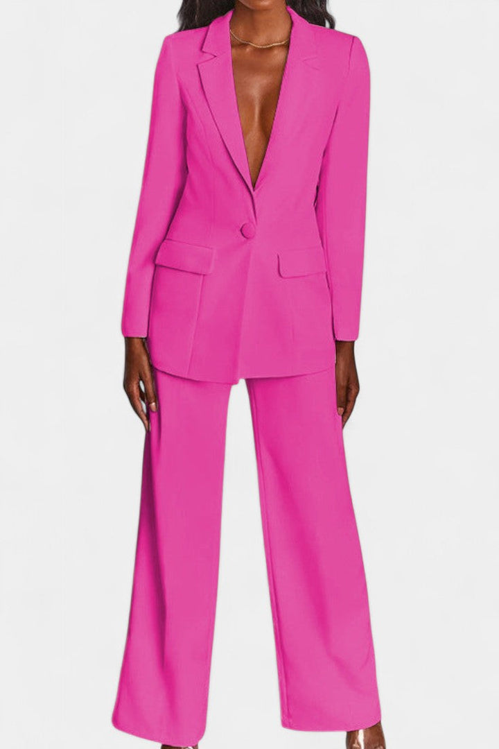 Marnie Ensemble Blazer Sur Mesure et Pantalons à Jambe Large